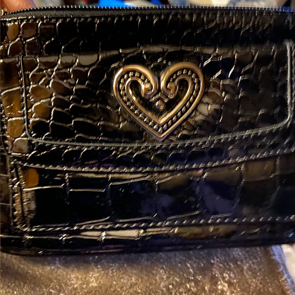 CANDIE Elegant Black Croc-Embossed Women's WRISTLET